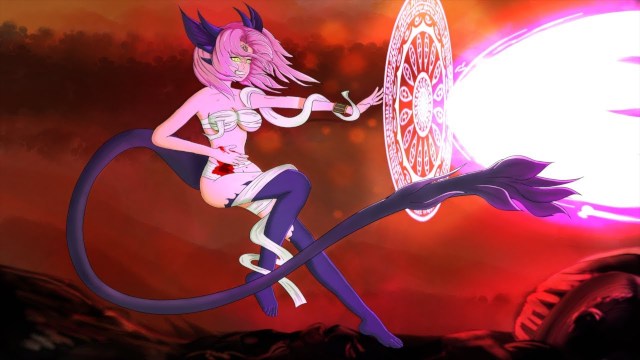 Art of the VTuber Trickywi in combat